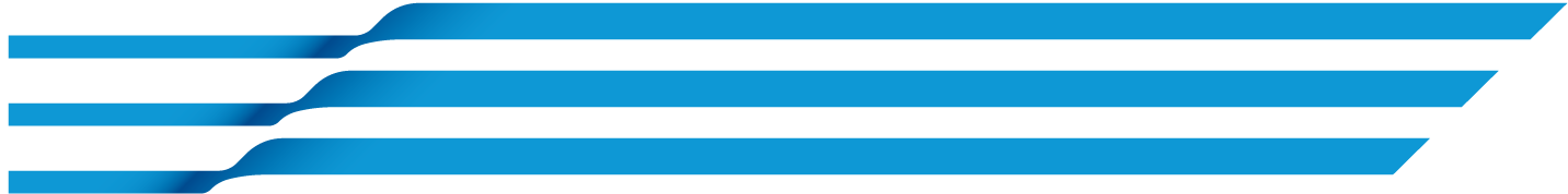 Decorative banner with three stripes on the left