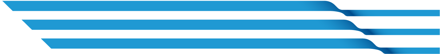 Decorative banner with three stripes on the right